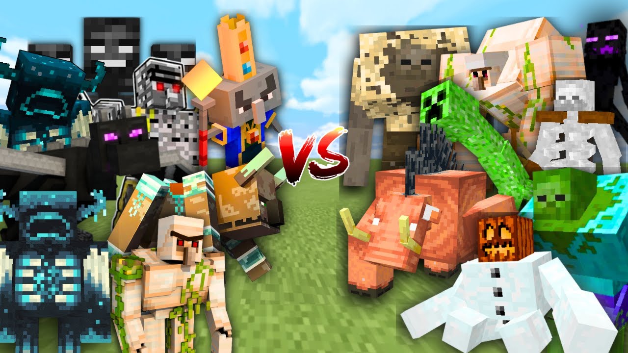 MINECRAFT BOSSES vs MUTANT MOBS in Minecraft Mob Battle - Minecraft videos