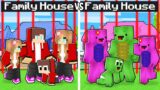 Maizen SAFEST FAMILY House vs Mikey SECURITY House Battle in Minecraft! – Funny Story(JJ TV)