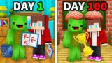 Mikey and JJ Survive 100 Days At SCHOOL in Minecraft (Maizen)