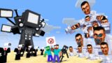 Monster School : GIANT TVMAN VS SKIBIDI TOILET BOSS AND CAMERAMAN CHALLENGE – Minecraft Animation