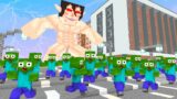 Monster School Titan VS 1000 Zombie  – Minecraft Animation