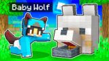 My BABY Wolf's SECRET Minecraft Base!