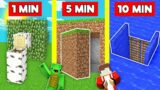 SECRET BASE BUILD BATTLE CHALLENGE In Minecraft – NOOB VS PRO – Maizen Mizen Mazien Parody