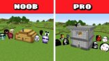 SURVIVAL NOOB VS PRO HOUSE WITH 100 NEXTBOTS in Minecraft – Gameplay – Coffin Meme