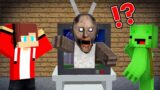 This is Scary Granny got out of TV in Minecraft JJ and Mikey Maizen