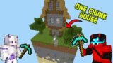 We Built an Epic House in Minecraft ONE CHUNK Challenge part 2!