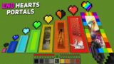 biggest ender portals with different hearts in Minecraft