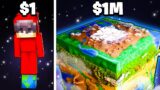 $1 vs $1,000,000 Minecraft PLANET Build Challenge!