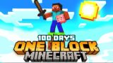 100 Days as a ONE BLOCK Noob in Minecraft