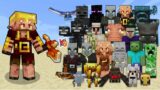 Armored Piglin Brute (Minecraft Dungeons) vs Every Mob in Minecraft – Minecraft Dungeons mob battle