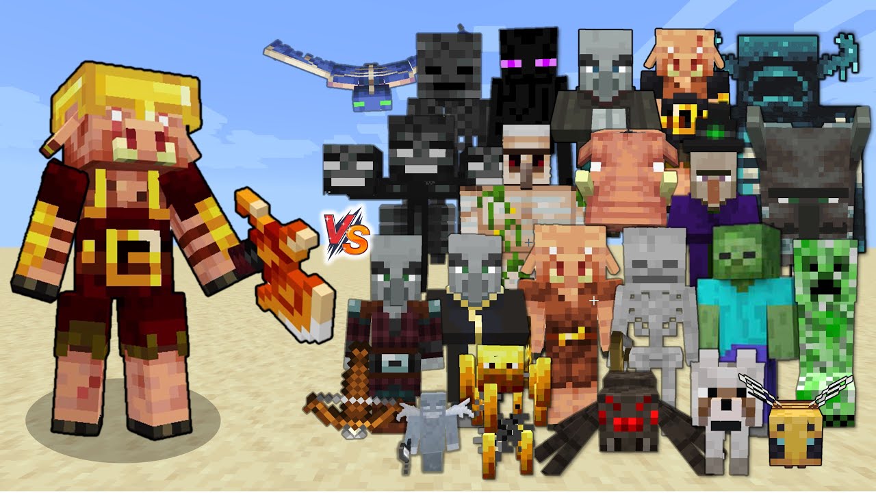 Armored Piglin Brute (minecraft Dungeons) Vs Every Mob In Minecraft 