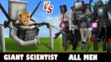 Giant Scientist Toilet vs. All MEN Camerman, Speakerman & TV Man | Minecraft (IS HE STRONG?)