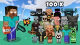 Herobrine vs 100x All Minecraft Mobs | Minecraft mob battle