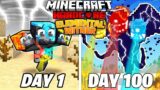 I Survived 100 DAYS as an ELEMENTAL WITHER in Minecraft Hardcore World… (Hindi) || AB