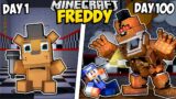 I Survived 100 Days as FREDDY FAZBEAR in Minecraft