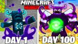 I Survived 100 Days as a CURSED WARDEN in Minecraft Hardcore World… (Hindi)