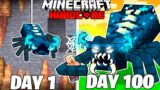 I Survived 100 Days as a WARDEN SPIDER in Minecraft Hardcore World… (Hindi)