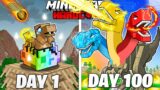 I Survived 100 Days as an ELEMENTAL DINOSAUR in HARDCORE Minecraft