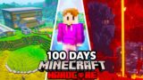 I Survived 100 Days in a 1×1 BORDER in Minecraft Hardcore!