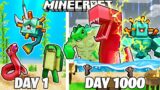 I Survived 1000 Days as SEA MONSTERS in HARDCORE Minecraft!