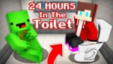 JJ And Mikey SPENT 24 HOURS in The TOILET in Minecraft Maizen