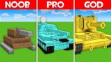Minecraft Battle: TANK HOUSE BUILD CHALLENGE – NOOB vs PRO vs HACKER vs GOD in Minecraft!