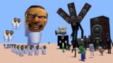 Monster School : SKIBIDI TOILET ATTACK VS SPEAKER HEAD AND CAMERA HEAD – Minecraft Animation