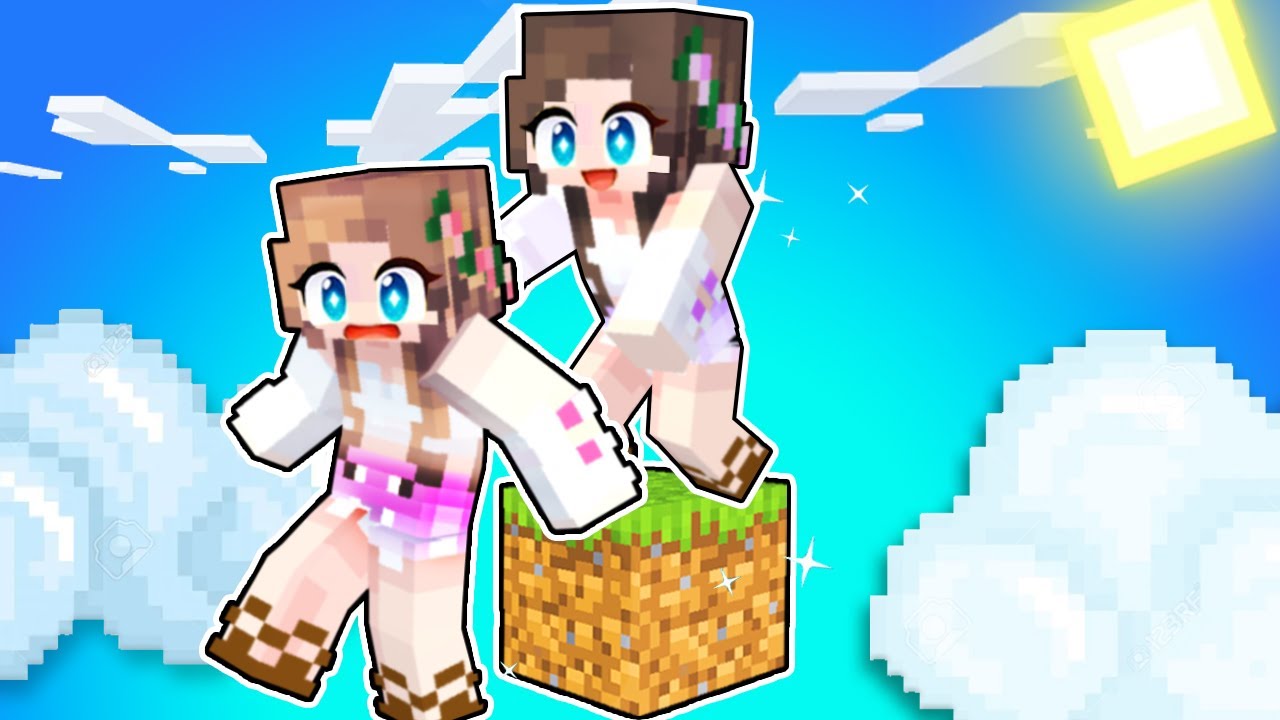 Playing ONE BLOCK with my LITTLE SISTER in Minecraft! - Minecraft videos