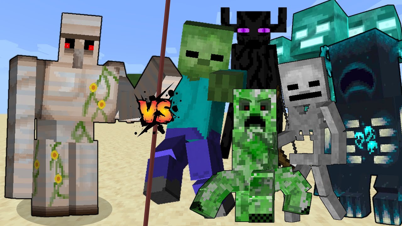 Titan Iron Golem Vs All Titans In Minecraft Ultima Iron Golem Vs Titan Mobs Minecraft Mob 0202