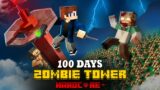 100 DAYS ON A TOWER IN THE MINECRAFT ZOMBIE APOCALYPSE!