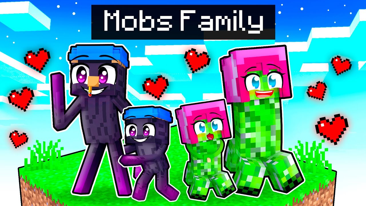 Having a MOBS ONLY FAMILY in Minecraft! - Minecraft videos