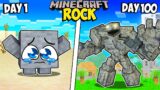 I Survived 100 Days as a ROCK in Minecraft