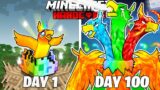 I Survived 100 Days as an ELEMENTAL PHOENIX in HARDCORE Minecraft