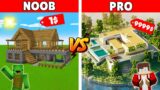 LUXURY MANSION BUILD BATTLE CHALLENGE In Minecraft – NOOB VS PRO – Maizen Mizen Mazien Parody