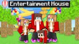 Maizen vs Mikey ENTERTAINMENT Family House Battle in Minecraft! – Parody Story(JJ and TV)