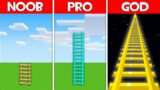Minecraft Battle: LADDER BASE BUILD CHALLENGE – NOOB vs PRO vs HACKER vs GOD in Minecraft!