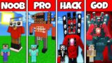 Minecraft Battle: NOOB vs PRO vs HACKER vs GOD! TITAN SPEAKER MAN SKIBIDI TOILET STATUE CHALLENGE