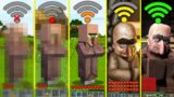 Minecraft VILLAGER WITH DIFFERENT WI-FI SIGNAL HOW TO PLAY MOBS Monster School Battle