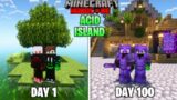 We Survived 100 Days In ACID ISLAND Only World In Minecraft Hardcore | LordN Gaming