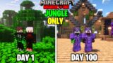 We Survived 100 Days In JUNGLE Only World In Minecraft Hardcore | Duo 100 Days !