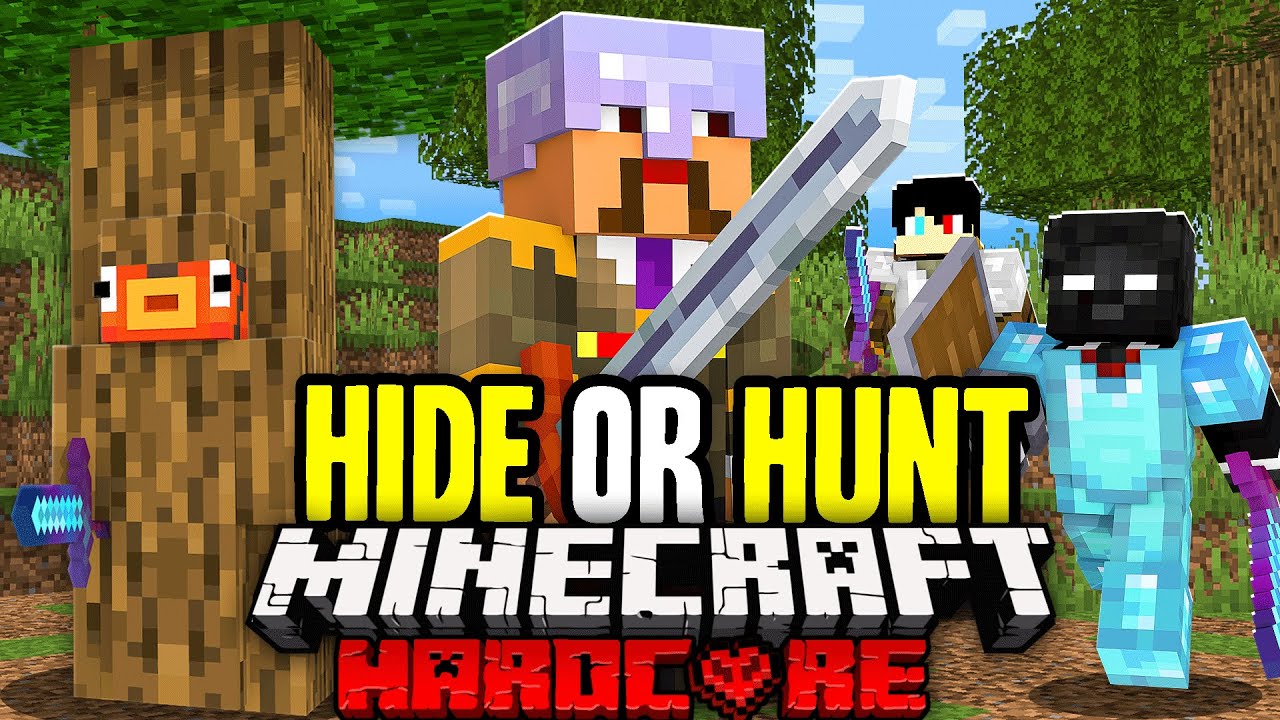 100 Players Simulate Minecraft HIDE or HUNT Tournament - Minecraft videos