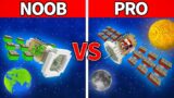 Mikey Family & JJ Family – NOOB vs PRO : Satellite House Build Challenge in Minecraft (Maizen)