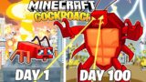 I Survived 100 Days as a COCKROACH in Minecraft!
