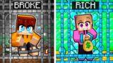 Jamesy in POOR Prison vs Gracie in RICH Prison in Minecraft