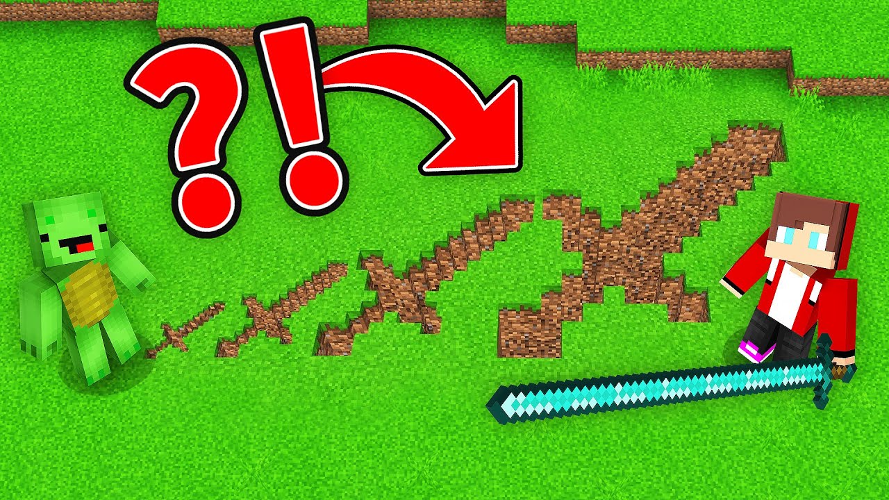 Mikey and JJ Found Sword Pit Of ALL SIZES in Minecraft (Maizen ...