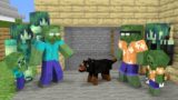 Monster School : A dog separates two Zombie families – Minecraft Animation