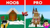 NOOB vs PRO: GINGERBREAD HOUSE  BUILD CHALLENGE | Minecraft (Tagalog)
