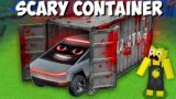 Never open THIS SCARY CONTAINER WITH DEADLY CYBERTRUCK in Minecraft ! SCARY TESLA CAR !