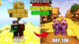 We Survived 100 Days On LUCKYBLOCK SKYBLOCK In Minecraft Hardcore | Duo 100 Days