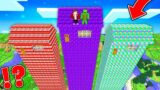 Why JJ and Mikey CLIMBING on THE HIGHEST NEW HOUSES in Minecraft Maizen?